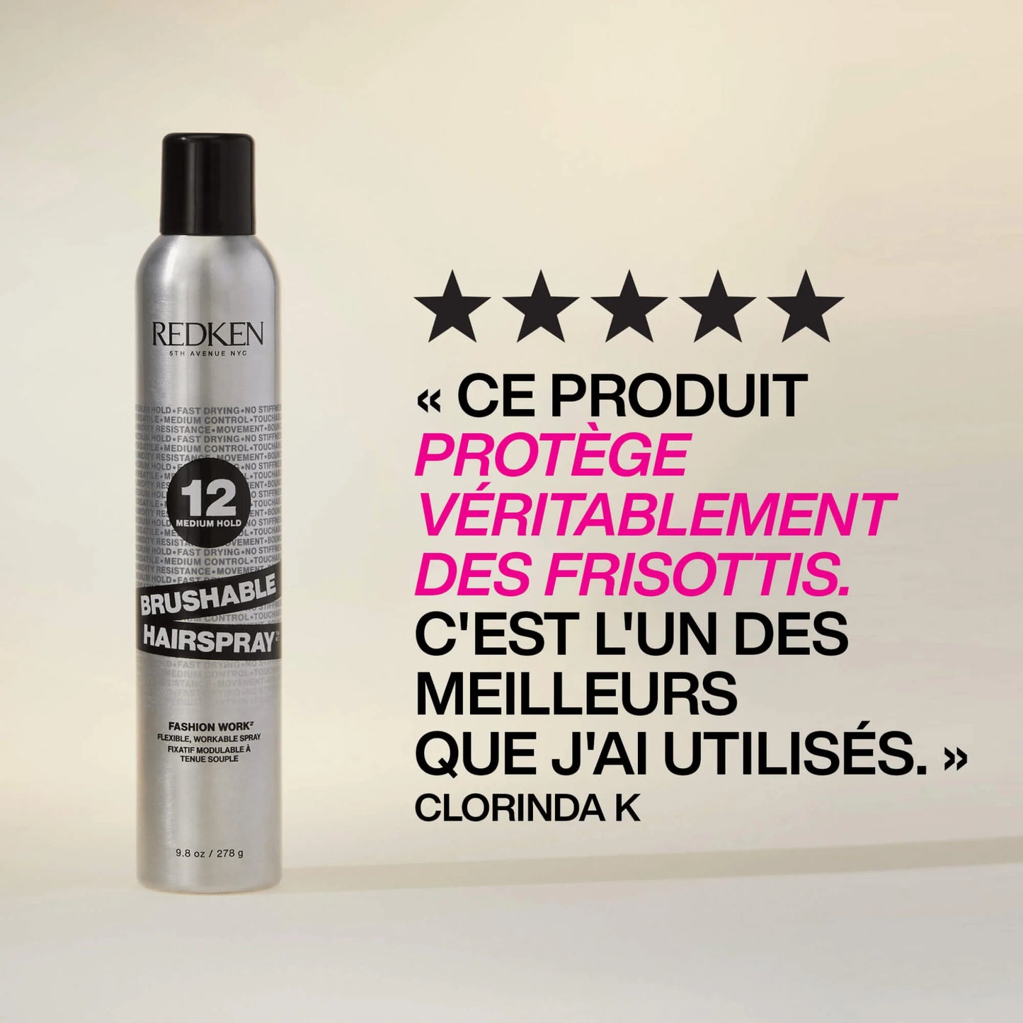 Spray de finition, fixatif tenue souple 290 ml 12 Brushable - Redken