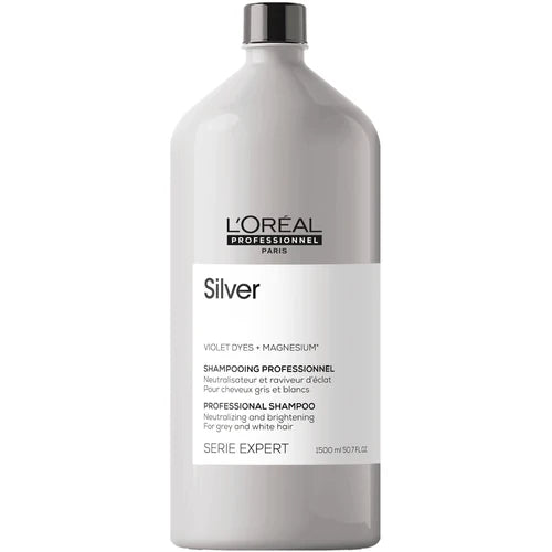 Shampoing pour Cheveux Blancs / Gris Neutralisant 1.5 L Silver - L'Oréal professionnel