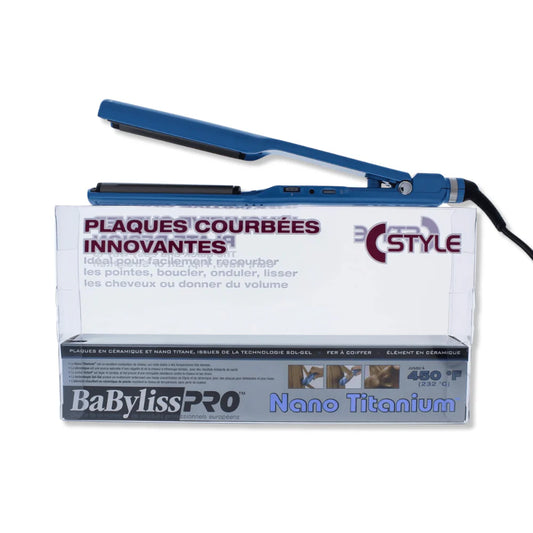 Flat Iron Nano-Titanium Curved Plates "C-Style" + - Babyliss Pro