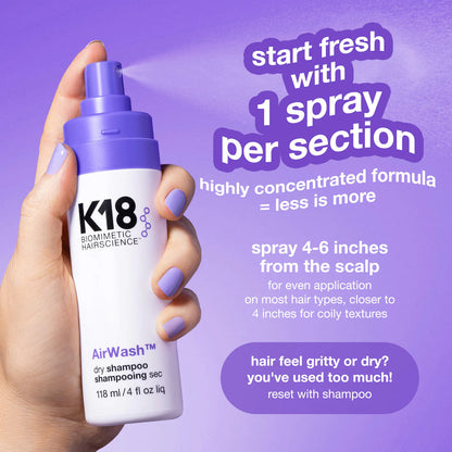 Shampoing Sec AirWash format voyage 48 ml - K18