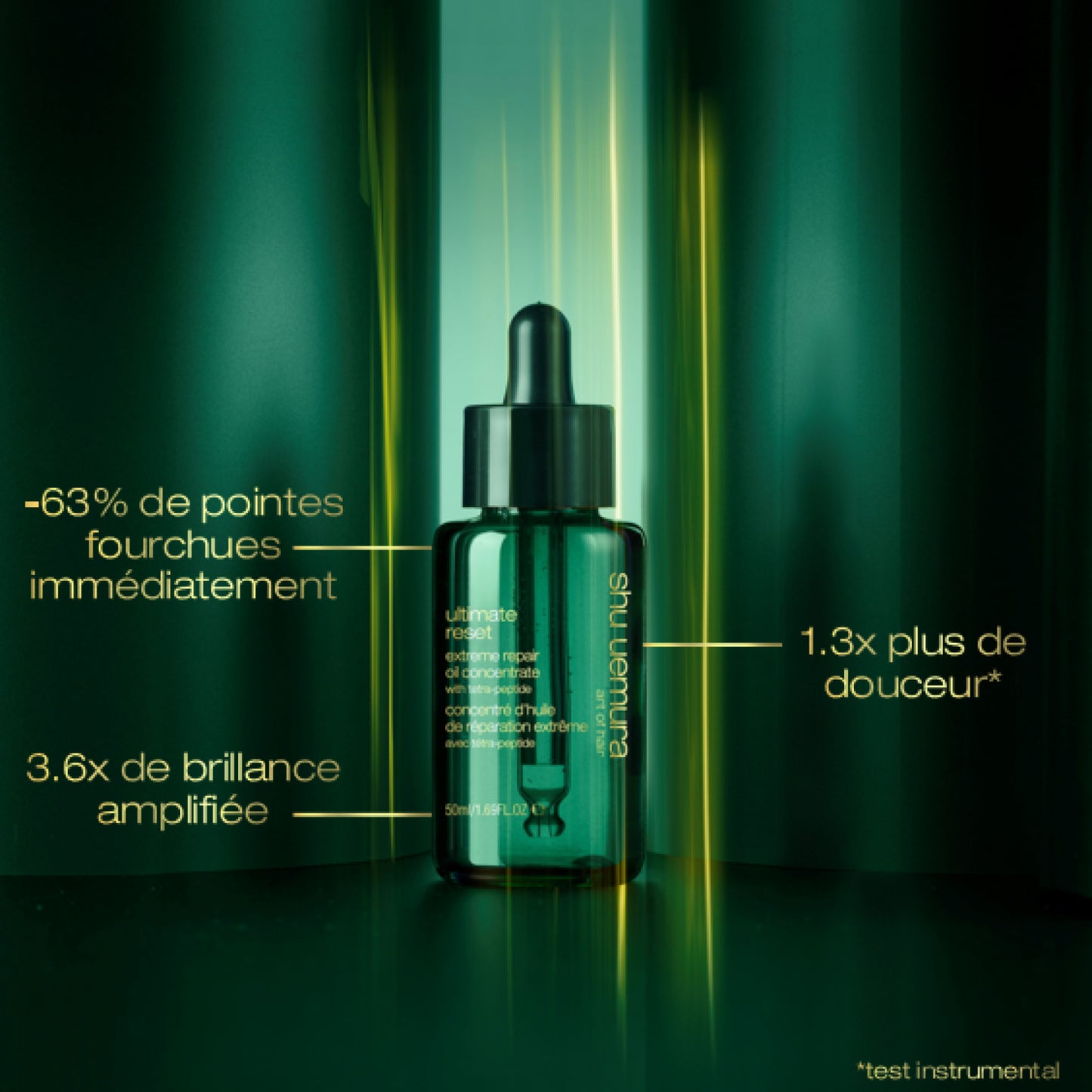 Concentré d'huile de réparation extrême pour cheveux très abîmés 50 ml Ultimate Reset - Shu uemura