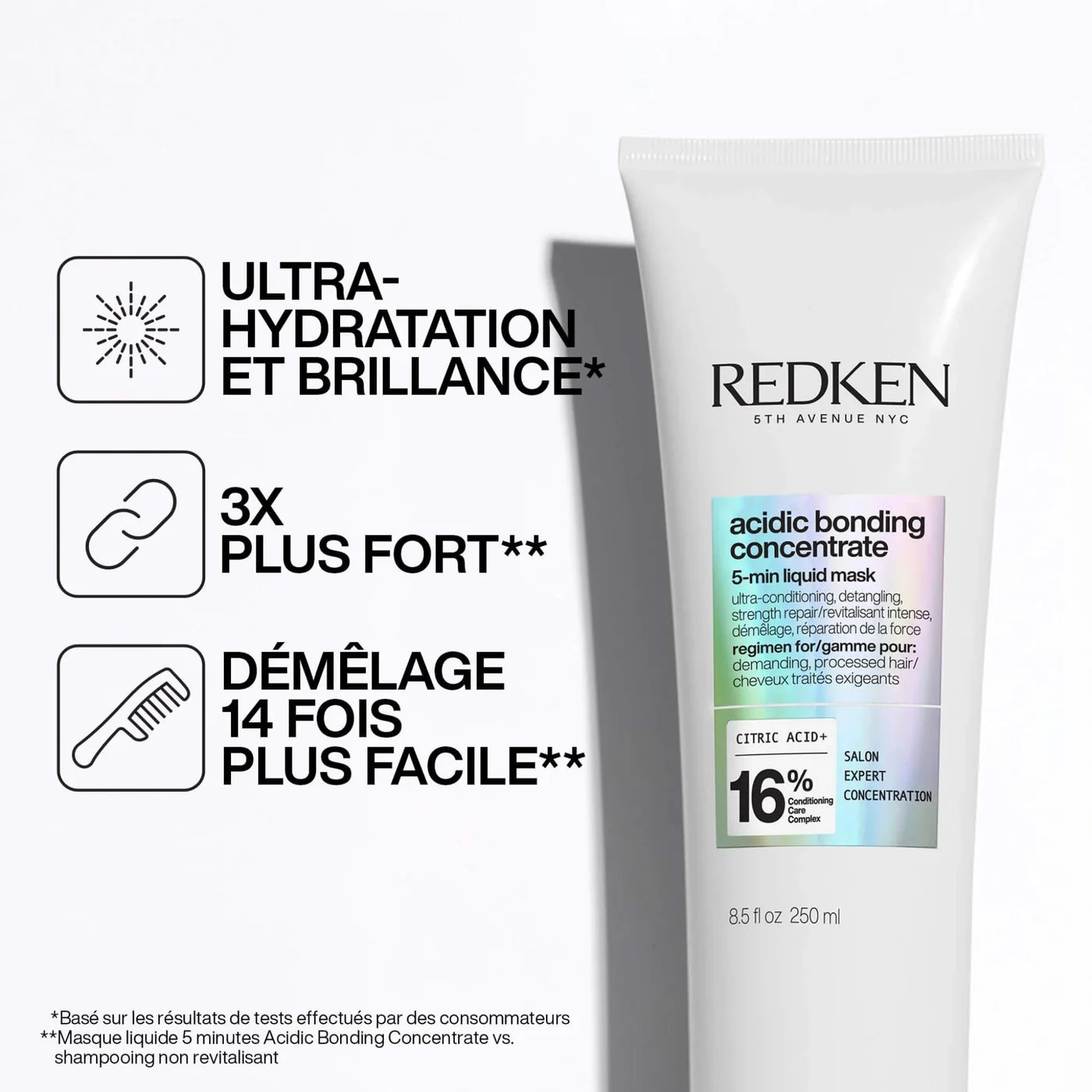 Masque 5 minutes pour cheveux abîmés 250 ml Acidic Bonding Concentrate - Redken