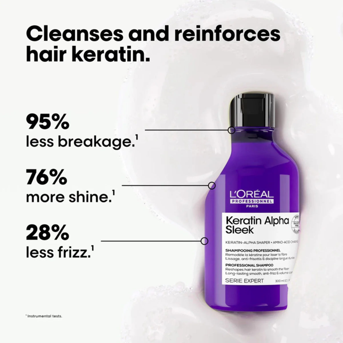 Keratin Alpha Sleek Smoothing & Disciplining Shampoo 1000 ml – L’Oréal Professionnel