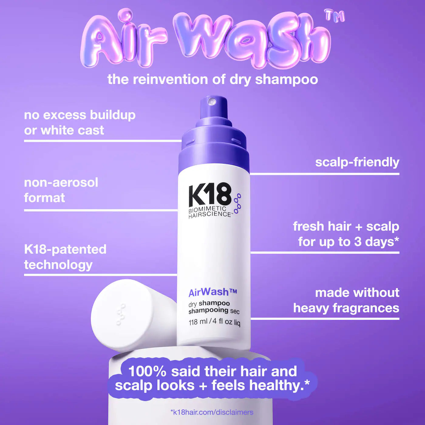 Shampoing Sec AirWash format voyage 48 ml - K18