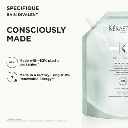 Recharge Bain Divalent Shampoing pour cuir chevelu gras 500 ml Spécifique - Kérastase
