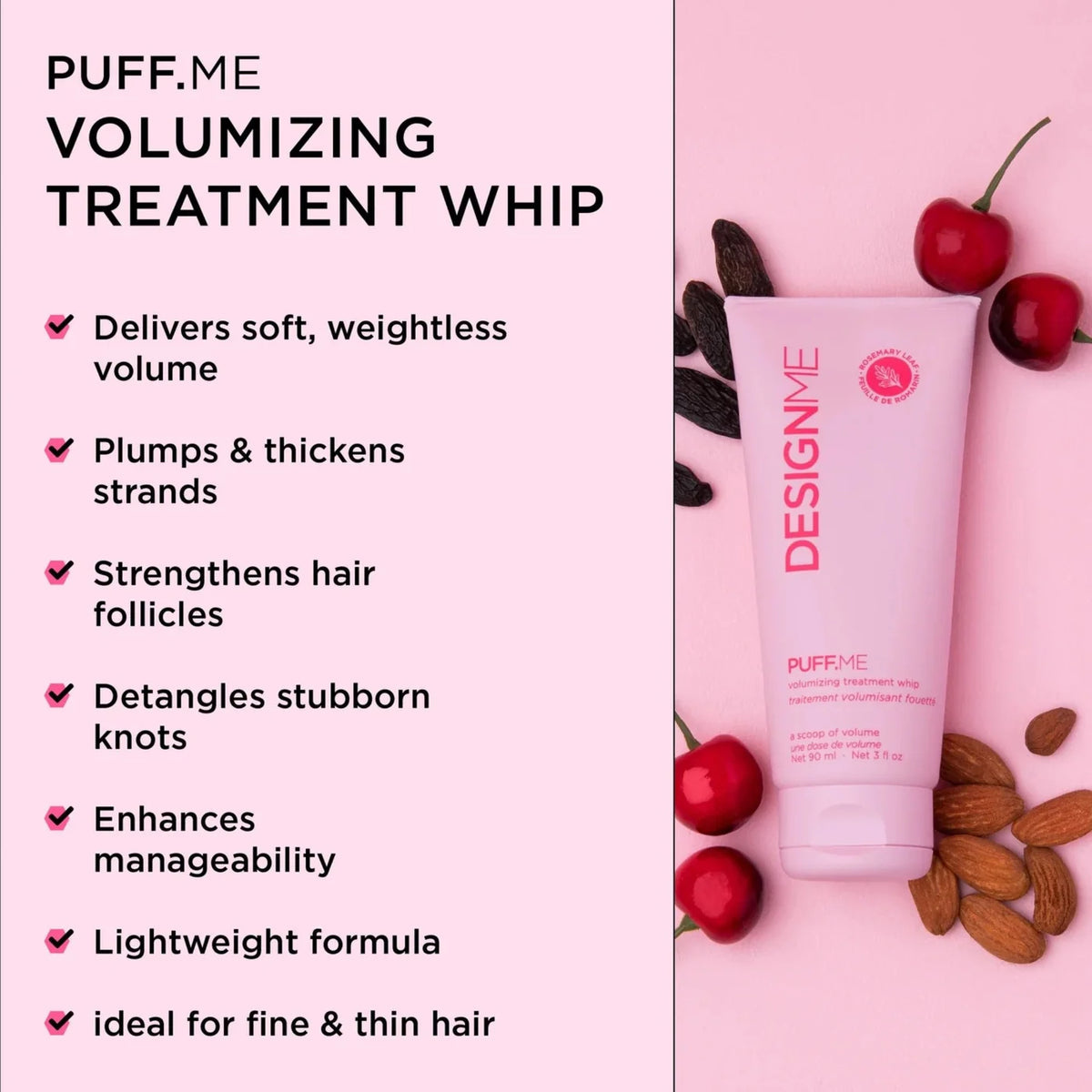 Ornement des fêtes masque pour cheveux fins 90 ml Puff.Me- Design.Me