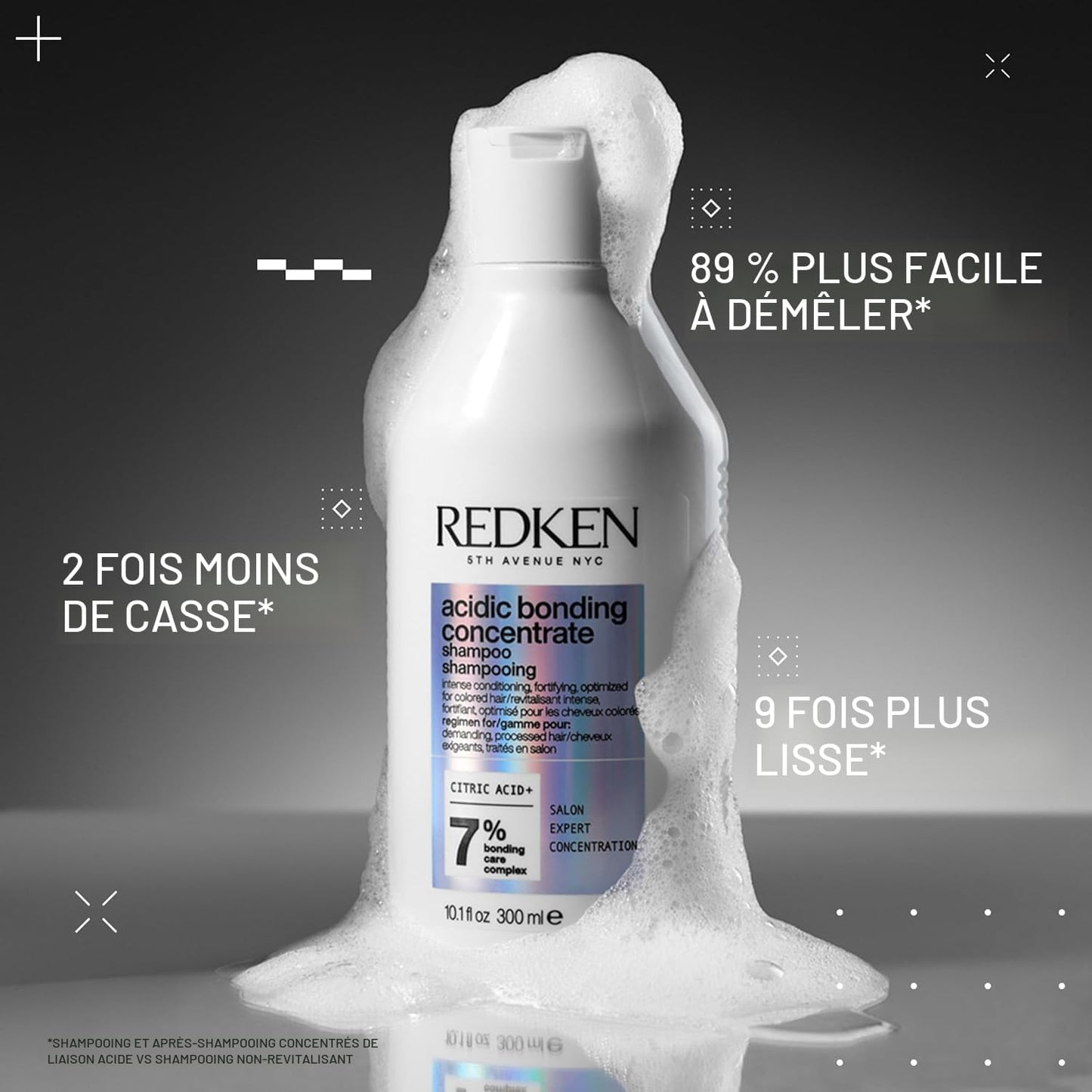 Shampoing Acidic Bonding Concentrate pour cheveux abîmés 1L ABC - Redken