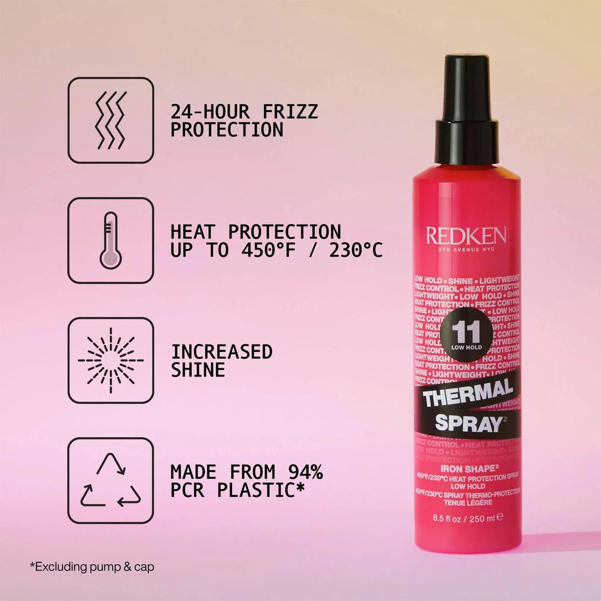 Spray thermal tenue légère 250 ml 11 Low Hold - Redken