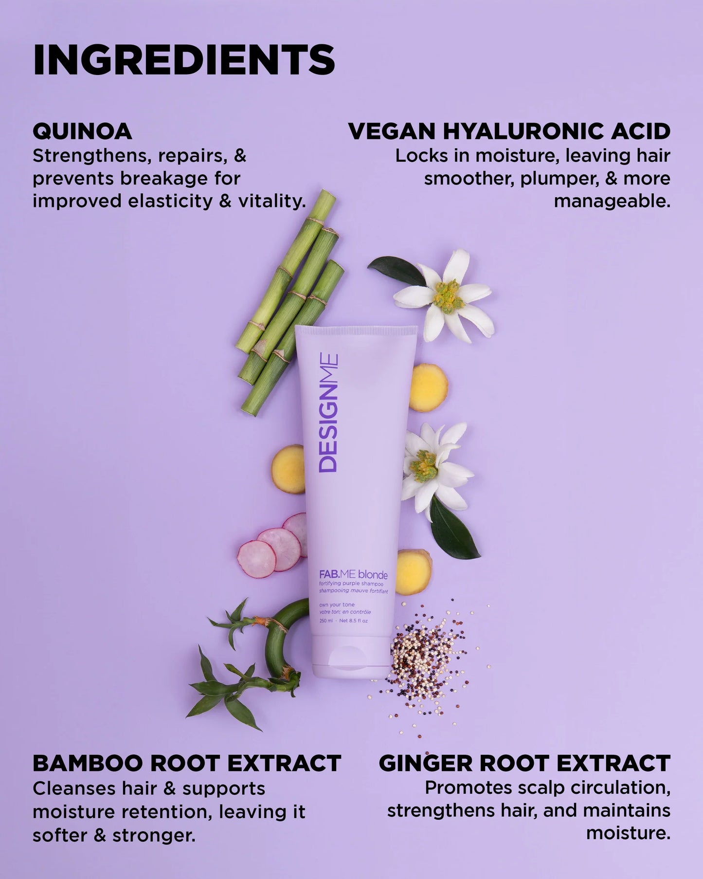Fortifying Mauve Shampoo for Blondes 250ml Fab.Me - Design.Me