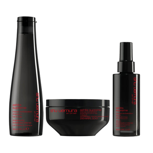 Routine Revitalisation Intense Anti-frisottis & Brillance pour cheveux moyens à épais Ashita suprême - Shu uemura