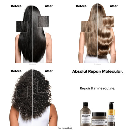 Huile pour Cheveux très Abîmés 10 en 1 90 ml Absolut Repair Molecular - L'Oréal Professionnel