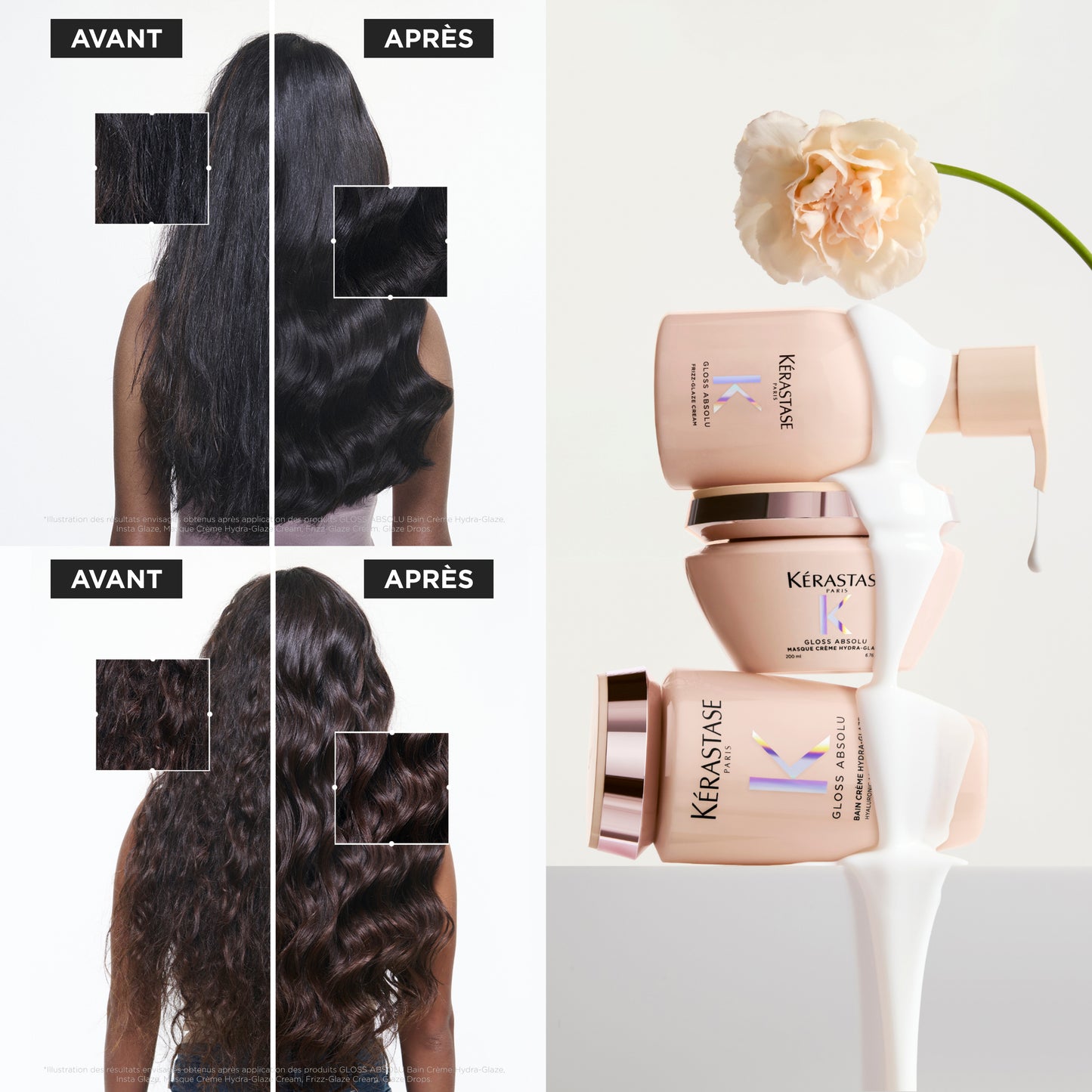 Frizz-Glaze Cream crème thermique pour cheveux moyens à épais sujets aux frisottis 240 ml Gloss Absolu - Kérastase