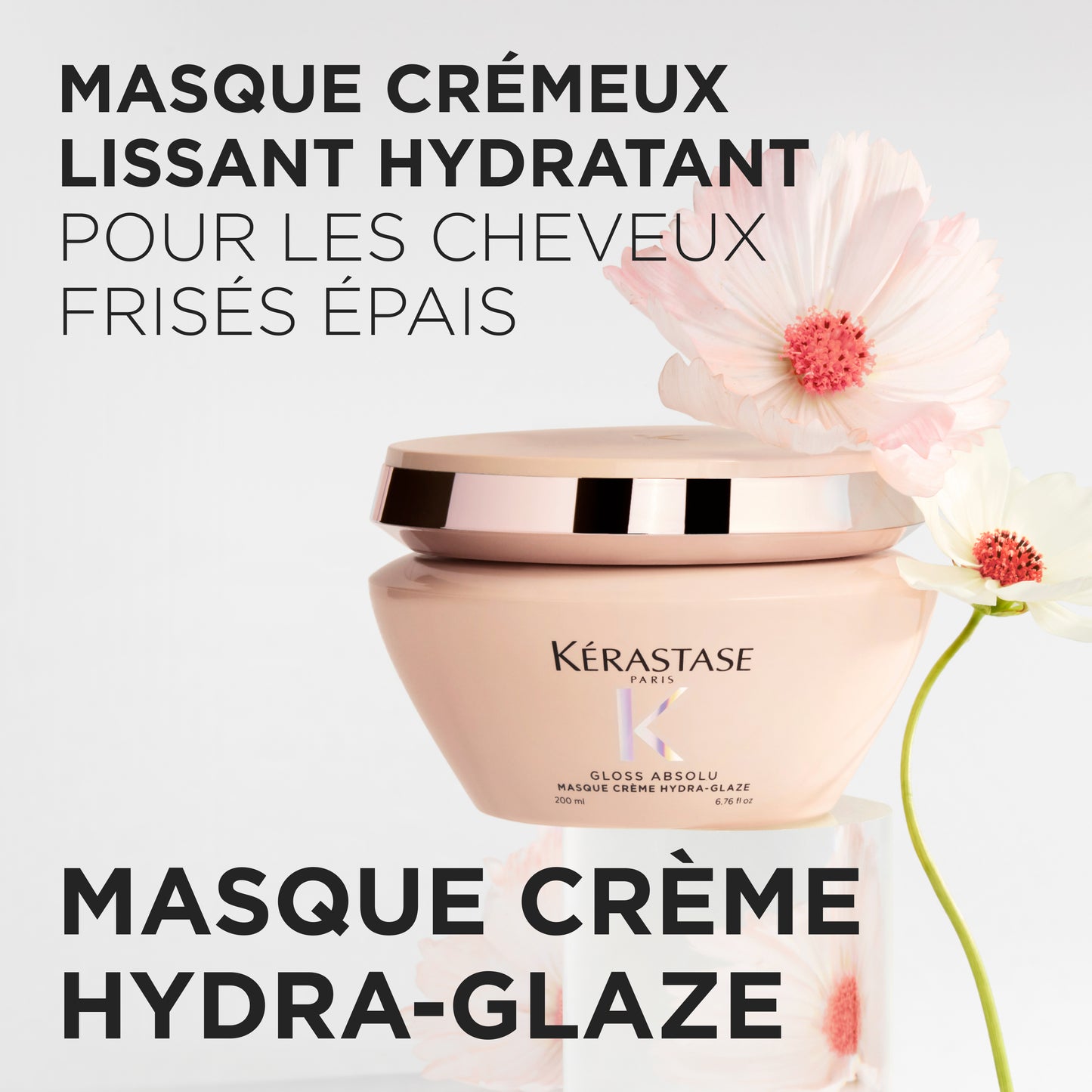 Masque Crème Hydra -Glaze pour cheveux moyens à épais sujets aux frisottis 250 ml Gloss Absolu - Kérastase