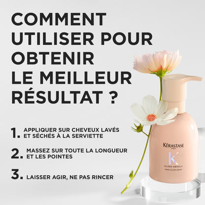 Frizz-Glaze Cream crème thermique pour cheveux moyens à épais sujets aux frisottis 240 ml Gloss Absolu - Kérastase