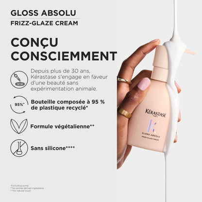 Frizz-Glaze Cream crème thermique pour cheveux moyens à épais sujets aux frisottis 240 ml Gloss Absolu - Kérastase