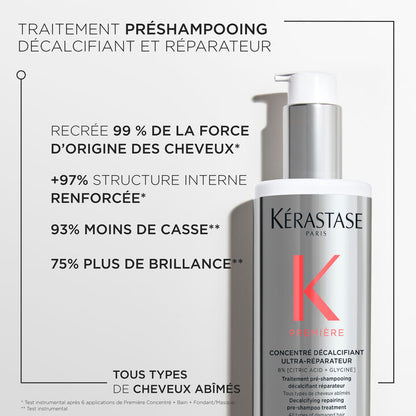 Concentré Décalcifiant Ultra-Réparateur pré-shampoing pour cheveux abîmés format voyage 45 ml Première - Kérastase