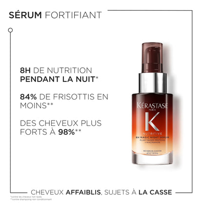 Sérum de Nuit 8H Magic pour cheveux secs 30 ml format voyage Nutritive - Kérastase