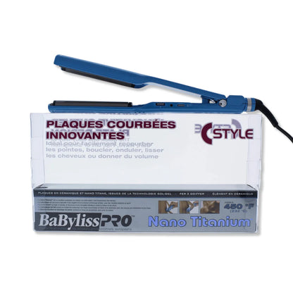 Fer Plat nano-titane plaques courbé "c-style" + - Babyliss Pro